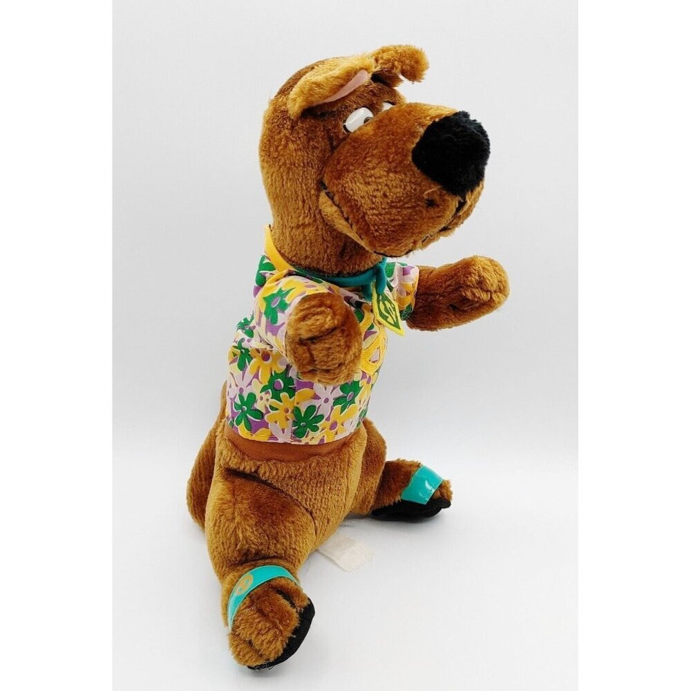 Vintage 1998 Cartoon Network Peace Shirt Scooby Doo Plush Toy Stuffed Animal 12"